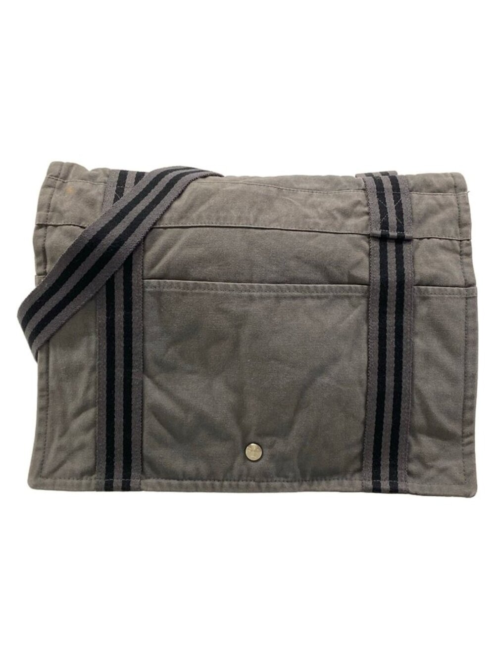 Hermes Shoulder Bag Fourre Tout Besace MM Dark Gray Black Cotton